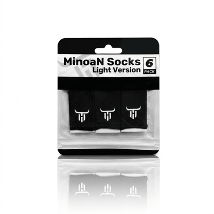 Pack of Minoan Socks Light Version with six pairs displayed on a white backround